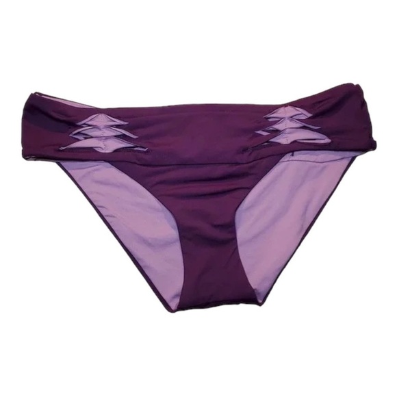 BECCA Bikini Bottom NWOT Origami Cutout Hipster Merlot Size XS - Picture 6 of 7